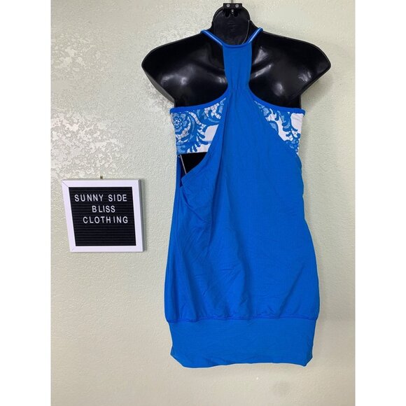 Lululemon Blue Racerback No Limits Tank Top W/ Built In Sports Bra Size Medium - Picture 6 of 11